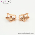 97382 xuping nouvelle arrivée élégance rose couleur or forme de fleur zircon dames boucles d&#39;oreilles